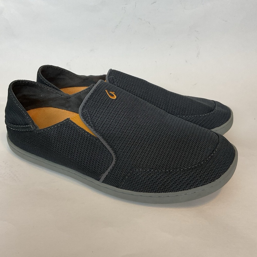 OluKai Nohea Mesh Dark Shadow Grey Mesh Slip-On Sneakers Men's Size 9,5 Excellen